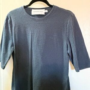 Calvin Klein Jeans Navy Ribbed Knit Top